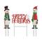 Glitzhome® Metal Snowmen & Happy Holidays Yard Stake Set